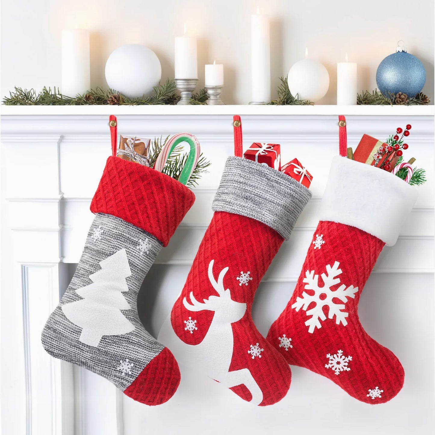 Festive Knitted Christmas Stocking