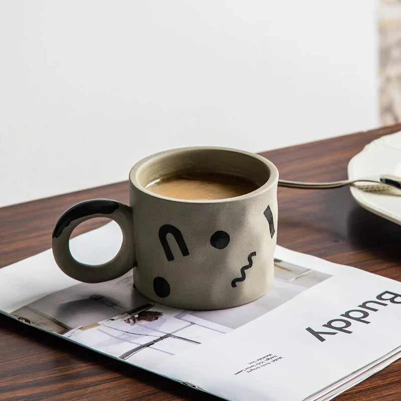 Abstract Hand-Painted Ceramic Mug