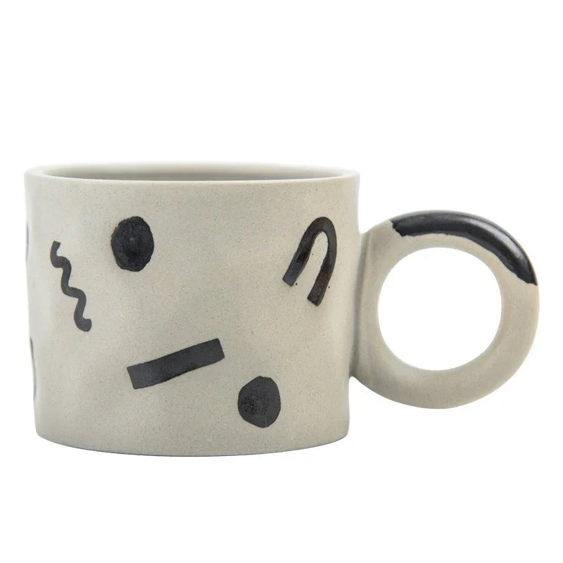 Abstract Hand-Painted Ceramic Mug